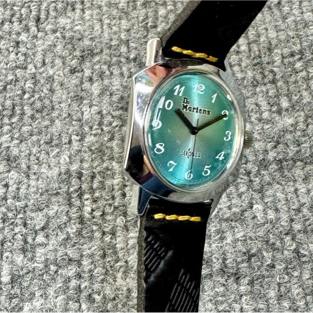 Dr Martens Sekonda Vintage Watch Teal Sunburst Dial Leather Sole‎ Embossed Read